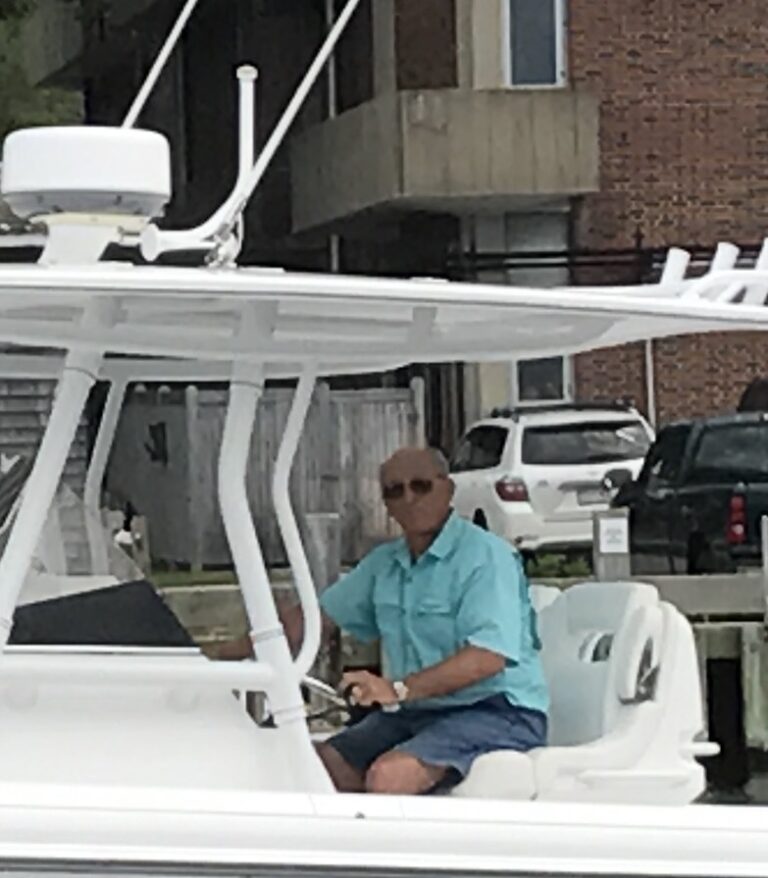 Captain driving a boat